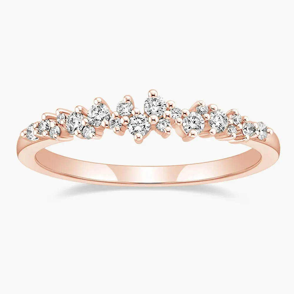 Delicate Stackable Cluster Wedding Rings for Women