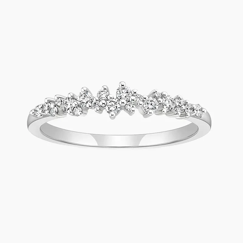 Delicate Stackable Cluster Wedding Rings for Women