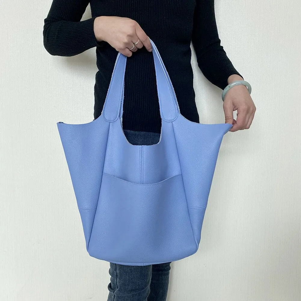 Designer Pure Color PU Leather Underarm Bag Fashion Large Capacity Shoulder Handbags Popular Simple Female Daily Top-handle Bags