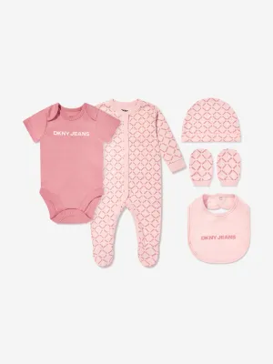 DKNY Baby Girls 5 Piece Babygrow Set in Pink