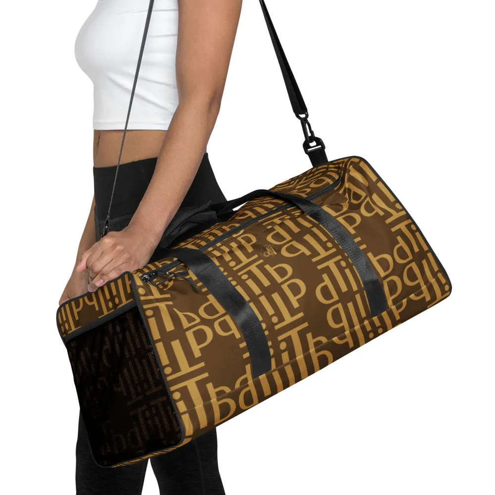 dTI Gold/Brown pattern Duffle bag