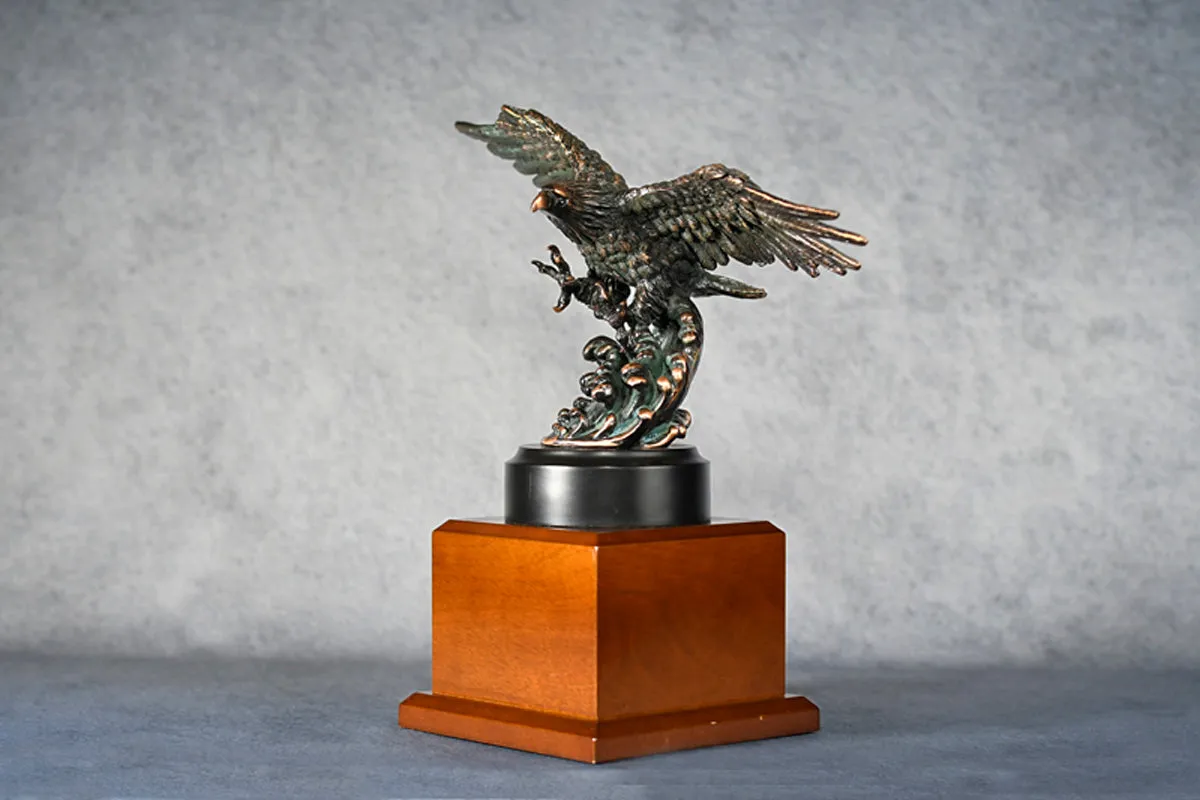 Eagle on Wave w/Brown Large Base