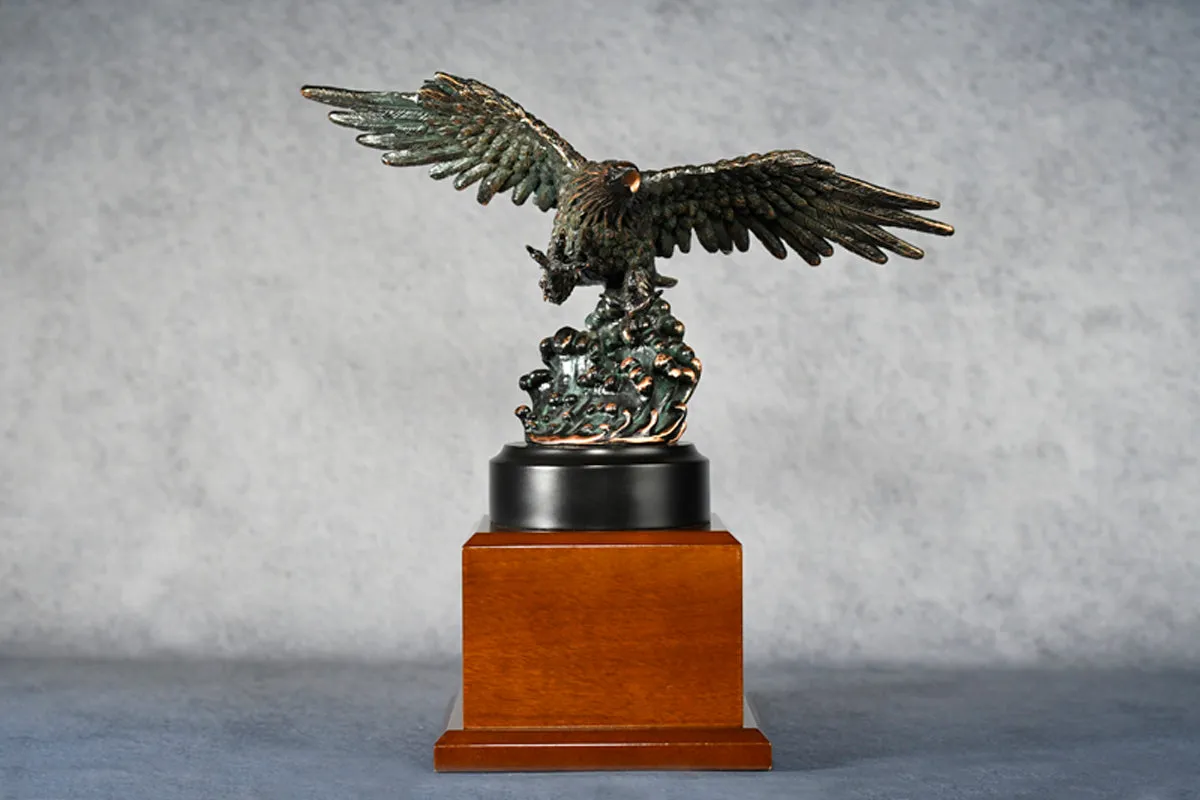 Eagle on Wave w/Brown Large Base