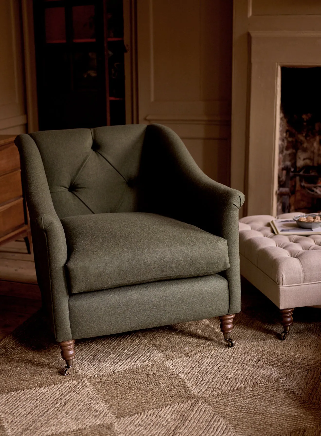 Elbert Armchair, Grey Wool