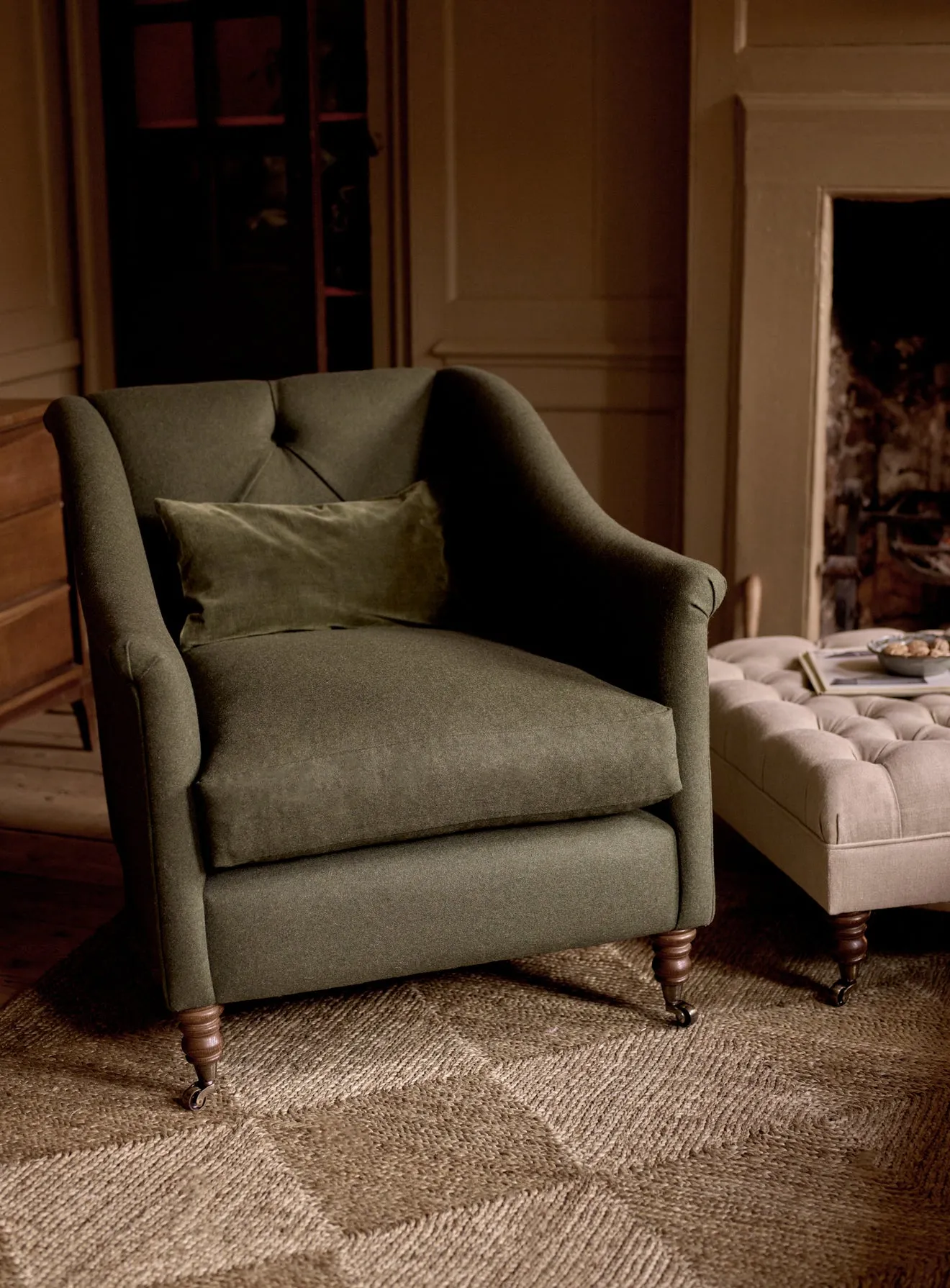 Elbert Armchair, Grey Wool