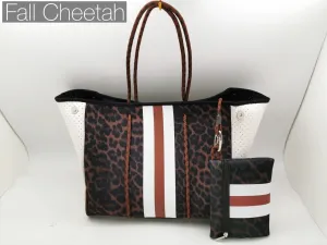 Fall Cheetah Neoprene Tote