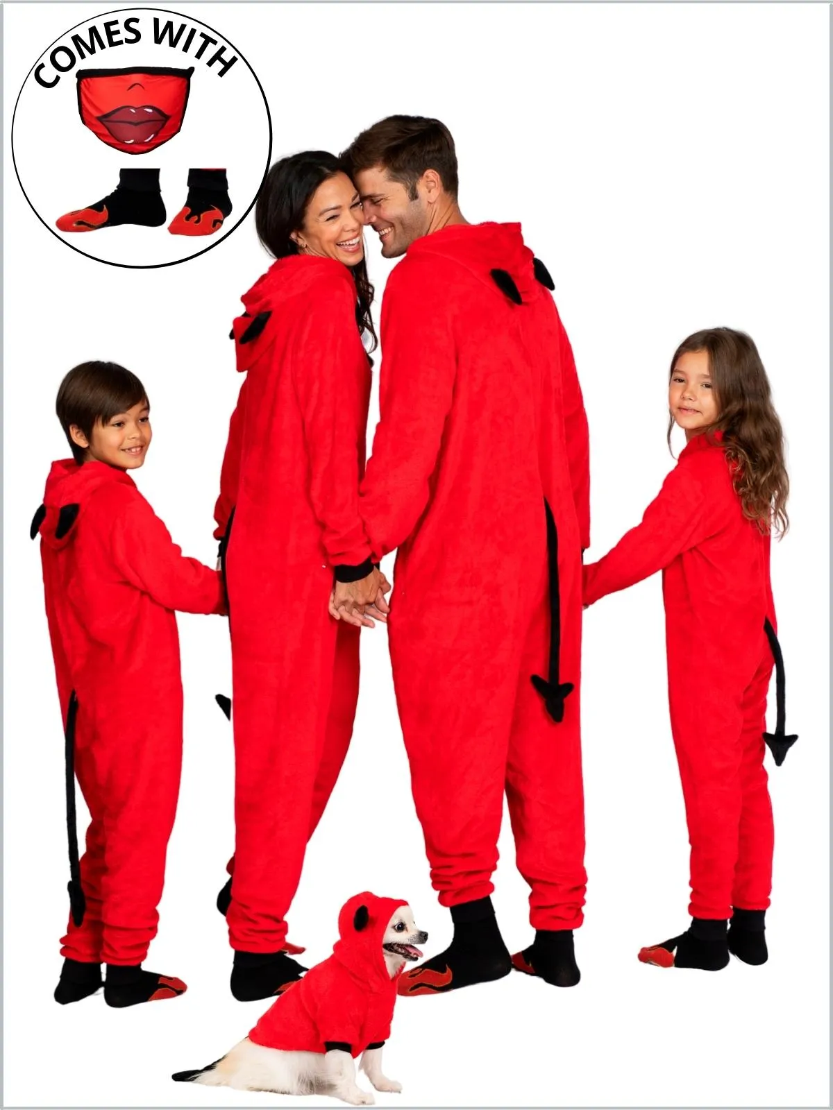 Family Matching Devil Hoodie Onesie Pajamas Set