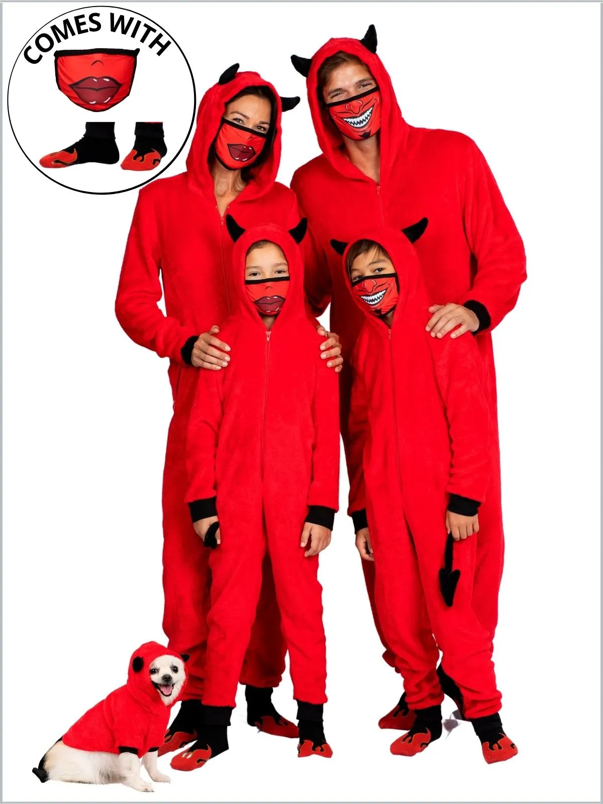 Family Matching Devil Hoodie Onesie Pajamas Set