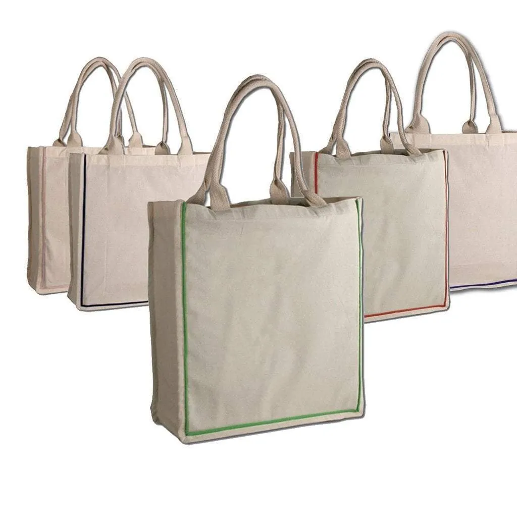 FANCY HANDLE 100% COTTON TOTE BAG