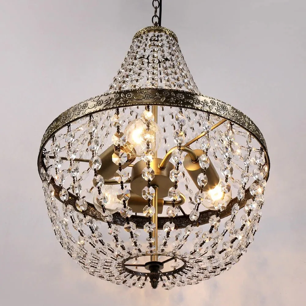 Fancy® Retro Vintage Charming Royal Empire Style Big Led Crystal Modern Chandelier