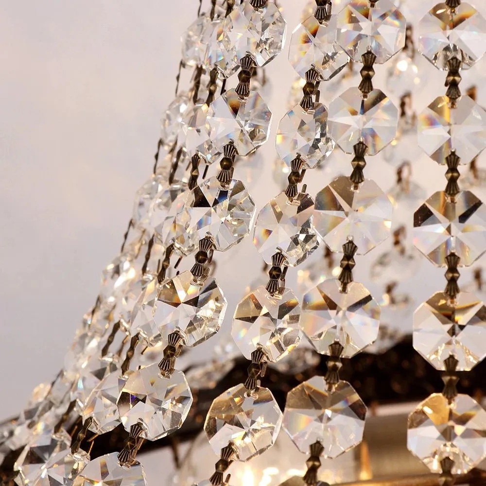 Fancy® Retro Vintage Charming Royal Empire Style Big Led Crystal Modern Chandelier