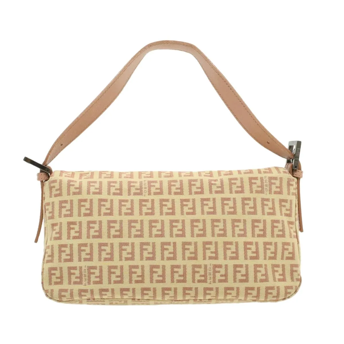 FENDI Zucchino Pink Tone Canvas Mamma Baguette Shoulder Bag