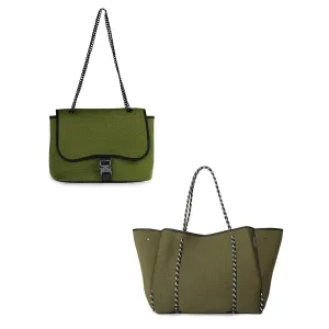 FLAP CROSSBODY   EVERYDAY TOTE - SAFARI GREEN