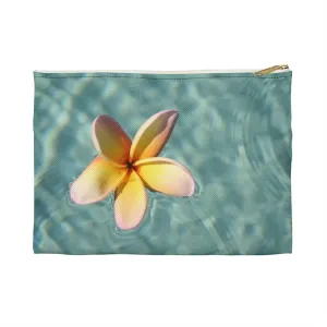 Floating Frangipani Zippered Accessory Pouch (FWS)