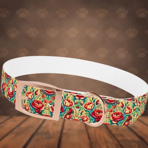 Floral Coral Dog Collar🌸🐾