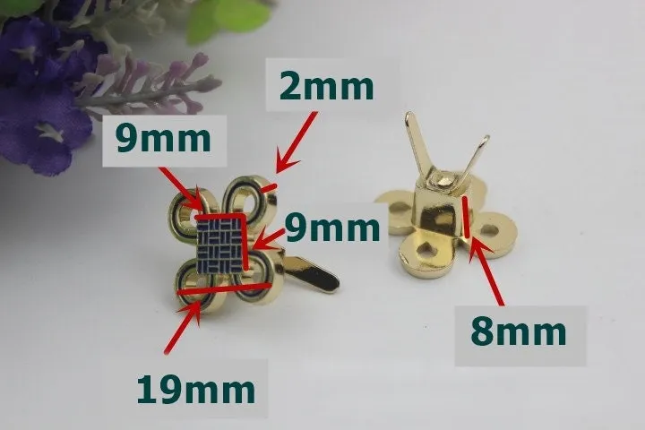 Flower Purse Label 1/10pcs Bag Hardware Charm Light Gold Handmade Purse Handbag Making Metal Decoration 19mm 3/4" Wholesale Supplies