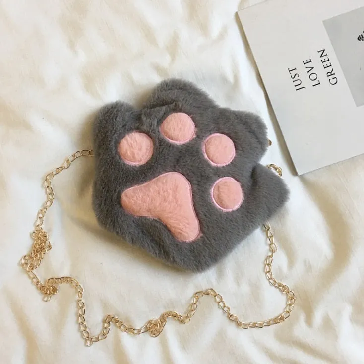 Furry Cat Paw Handbag