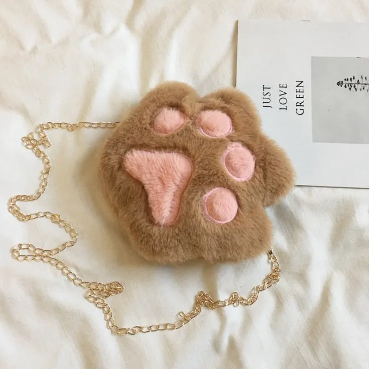 Furry Cat Paw Handbag