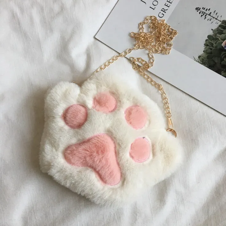 Furry Cat Paw Handbag