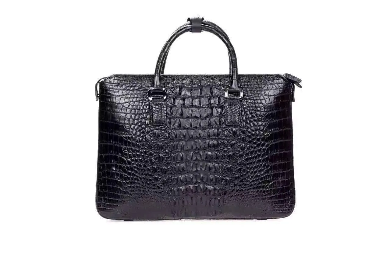 Genuine Crocodile Skin Leather Mens Briefcase Laptop Bag