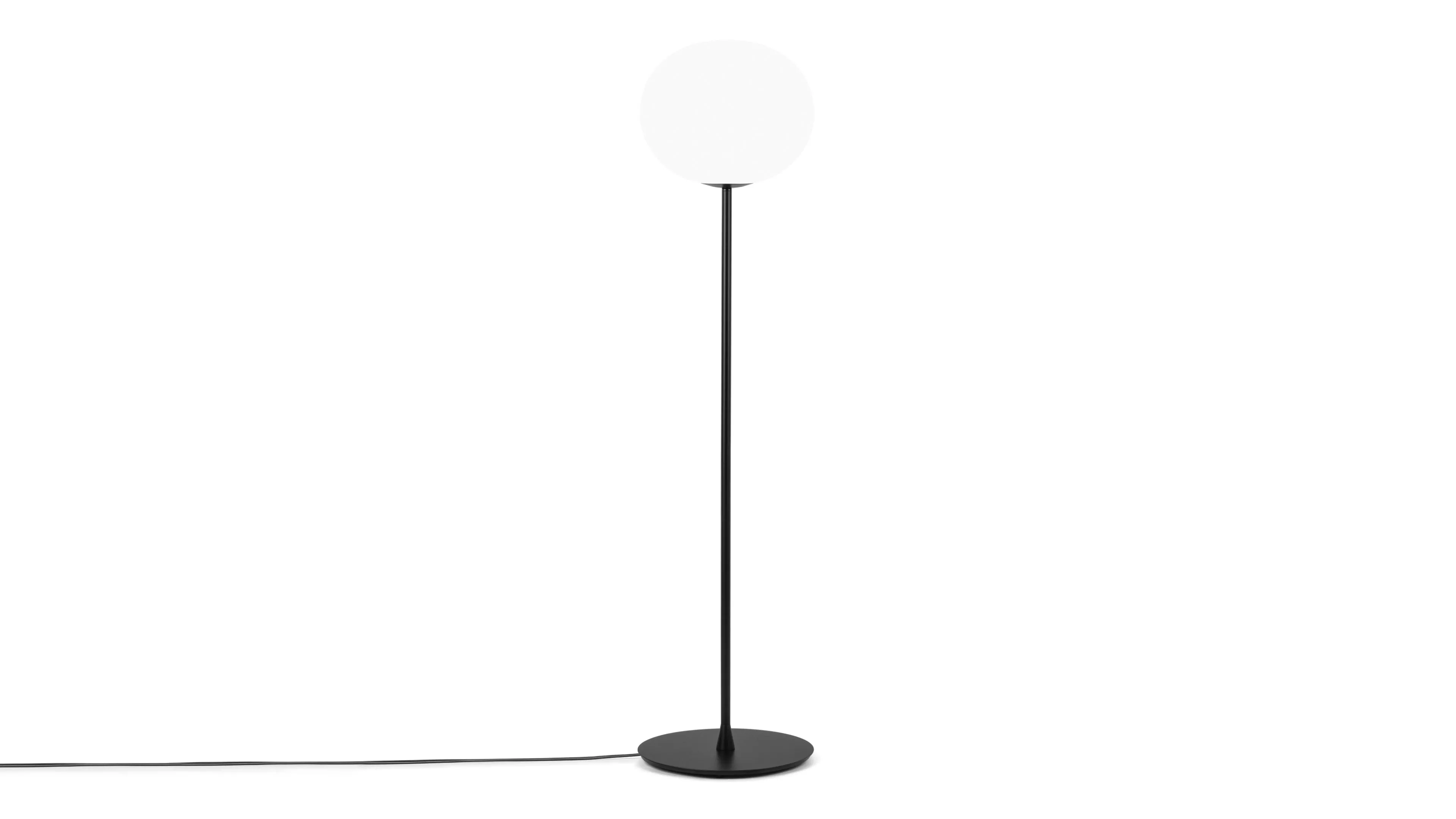 Glo Ball - Glo Ball Floor Lamp, Frosted Glass, Black