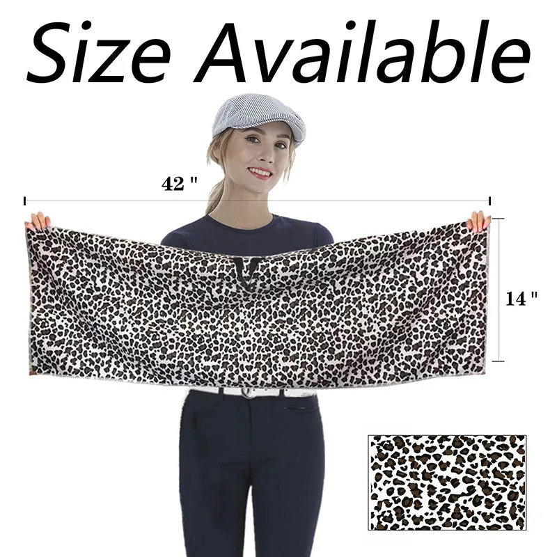 Golf Towel Printed 14X42 Inch With Grommet Clip 1 Pack Leopard