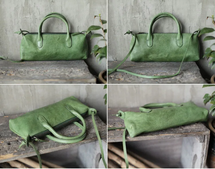 Green Leather Womens Small Handbags Crossbody Bags Purse for Women