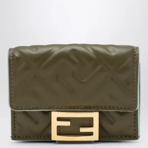 GREEN MICRO TRIFOLD BAGUETTE WALLET