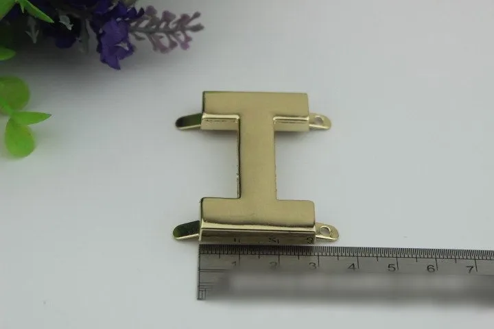 H-Shaped Purse Label 1/10pcs Bag Hardware Charm Gold Gunmetal Handmade Purse Handbag Making Metal Decoration 47mm 1 7/8" Wholesale Supplies