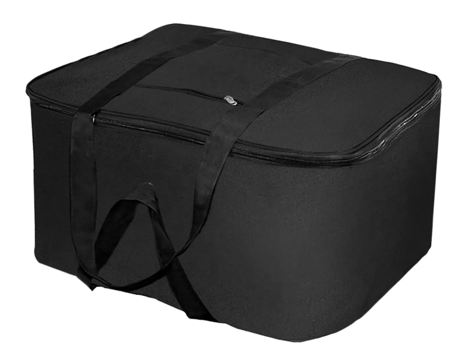 Heart Home Lightweight Foldable Multipurpose Storage bag, Cloth Organiser, Travel Bag With Zippered Closure And Handle (Black)-HS43HEARTH26644