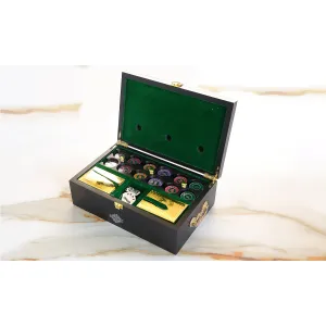 Indian Art Villa Brass Poker Set With Nickel Plating, (300 chips)