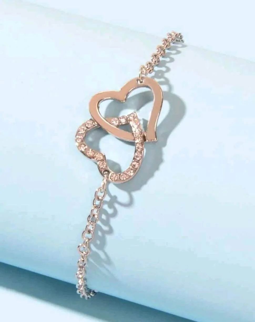 Jewellery - Bracelet - stunning silver double heart