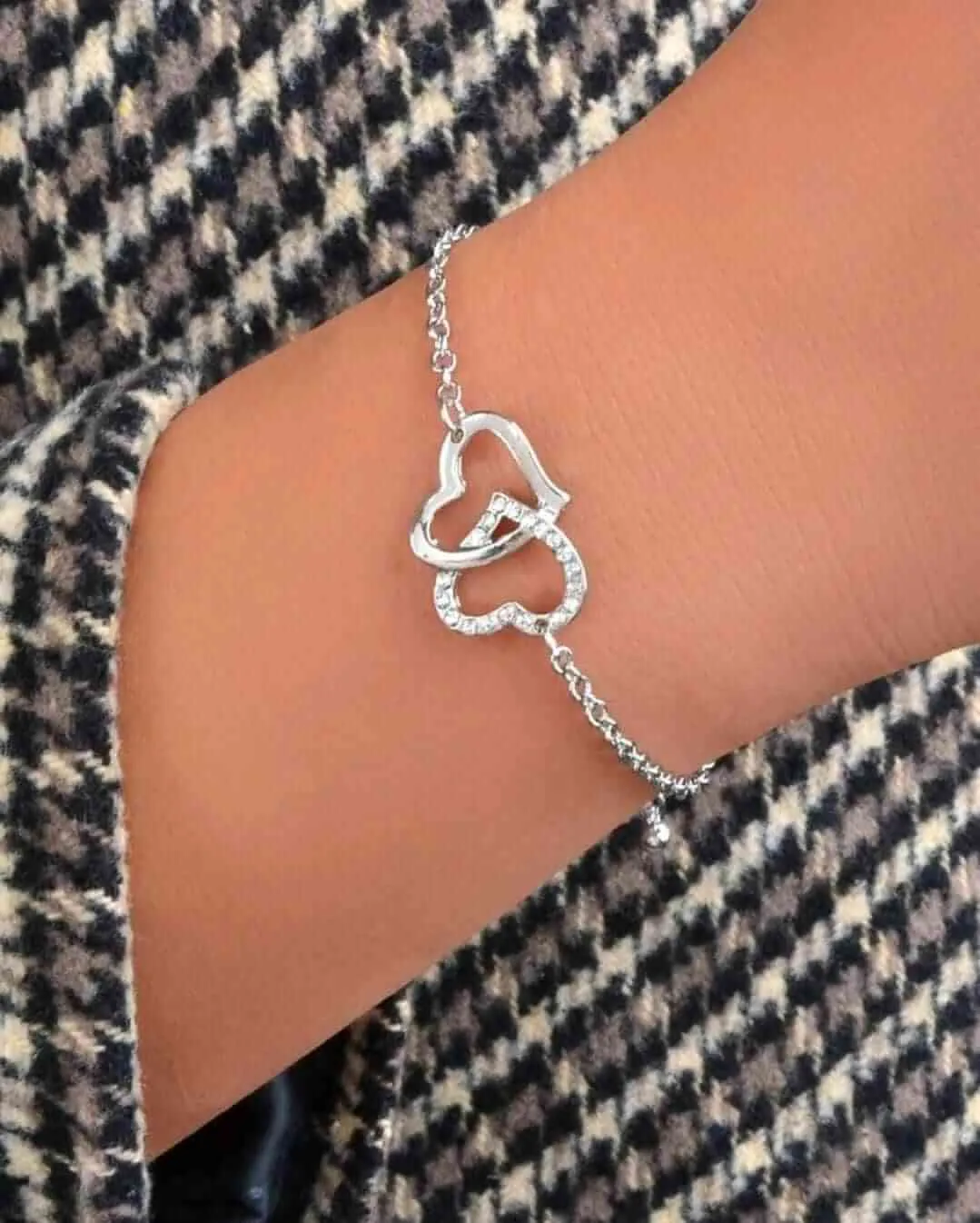 Jewellery - Bracelet - stunning silver double heart