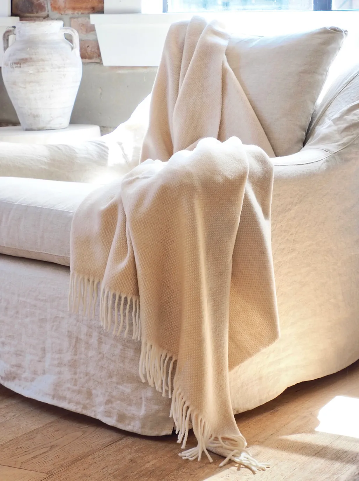 Juno Sand Cashmere Throw