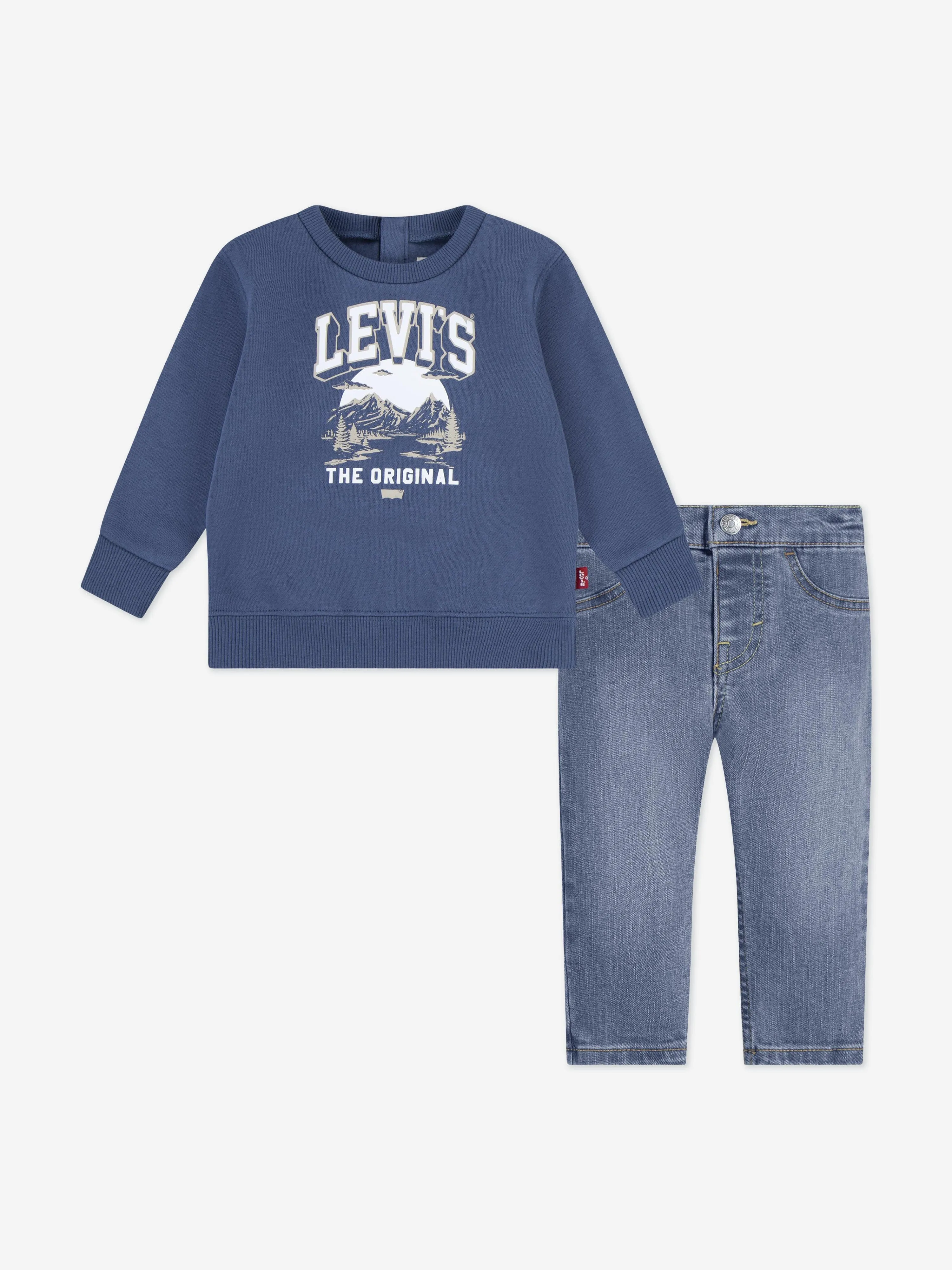 Levi's Baby Boys Sweater and Jeans Set in Blue