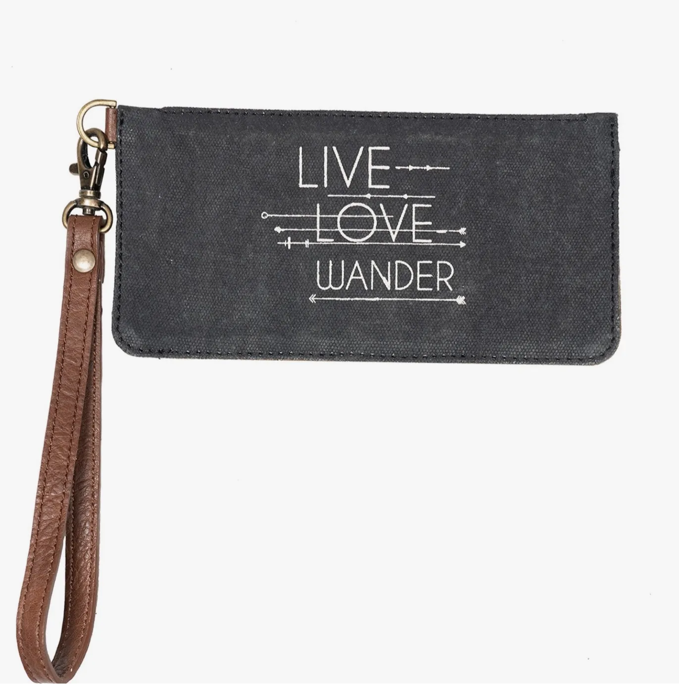 Live Love Wander Canvas Wristlet