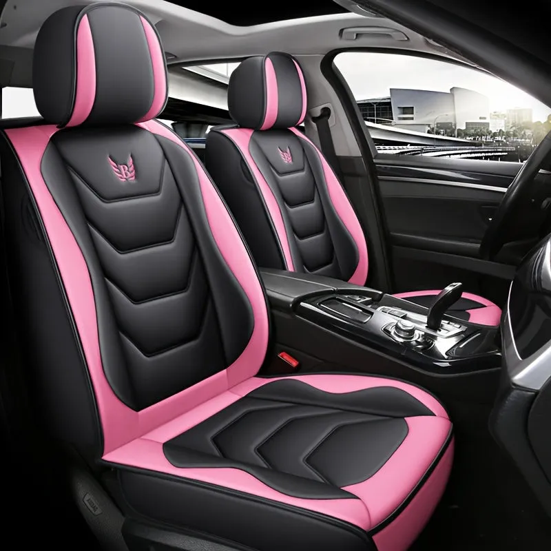 Luxurious 5-Seat PU Leather Car Seat Covers - Waterproof, Universal Fit, Comfort Cushion Set for SUVs & Vehicles