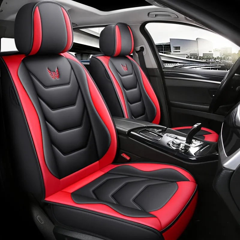 Luxurious 5-Seat PU Leather Car Seat Covers - Waterproof, Universal Fit, Comfort Cushion Set for SUVs & Vehicles