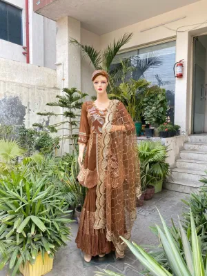 Luxurious Brown Garara Suit