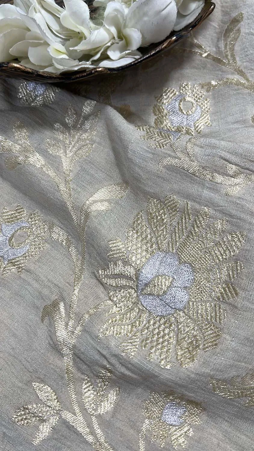 Luxurious Dyeable Banarasi Moonga Silk Fabric