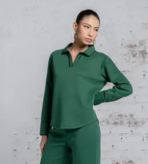 Luxurious emerald green Scuba Top