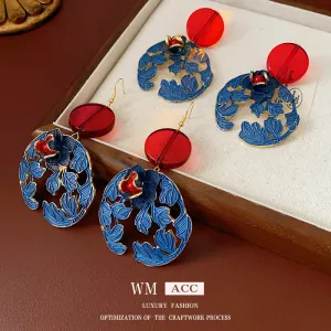 Luxurious Flower Geometric Flower Alloy Electroplating Earrings