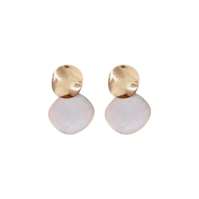 Luxurious Round Ellipse Geometric Oil Dripping Earrings