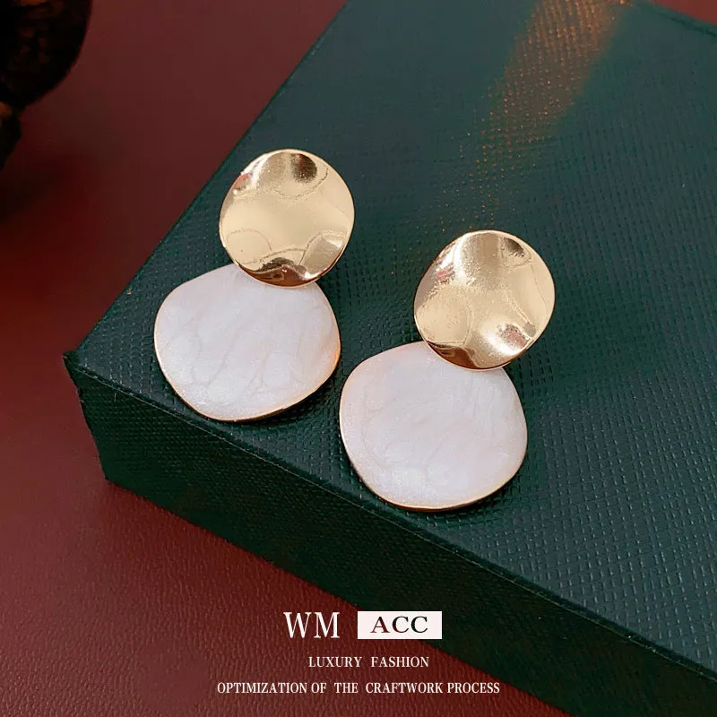 Luxurious Round Ellipse Geometric Oil Dripping Earrings