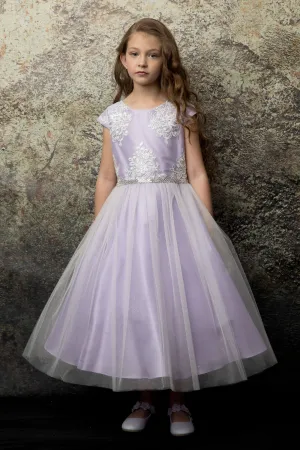 Luxurious Silk & Glittery Tulle Top Lilac