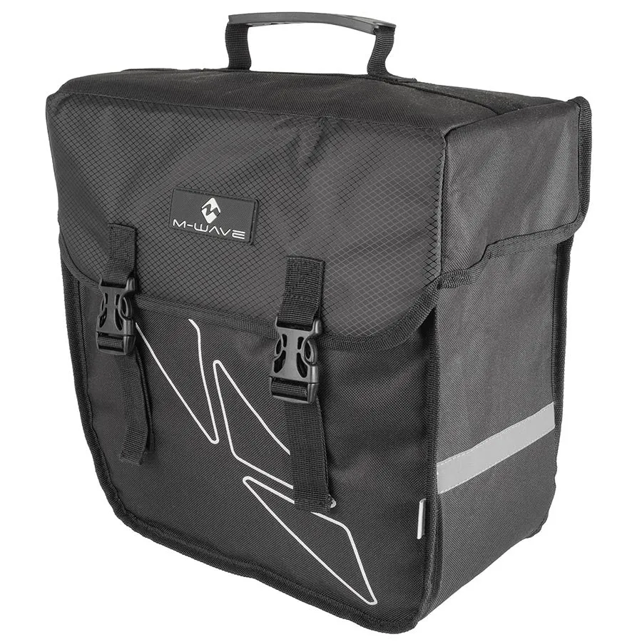 M-Wave Amsterdam 18L Single Pannier Bag - Durable Left-Mounting 18L Bag with Reflective Stripes