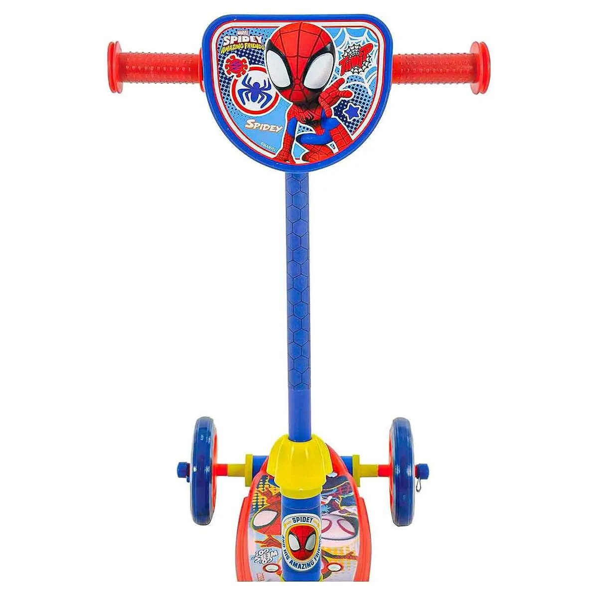 Marvel Spidey and his Amazing Friends Switch It Tri Scooter with 4 Character Plaques