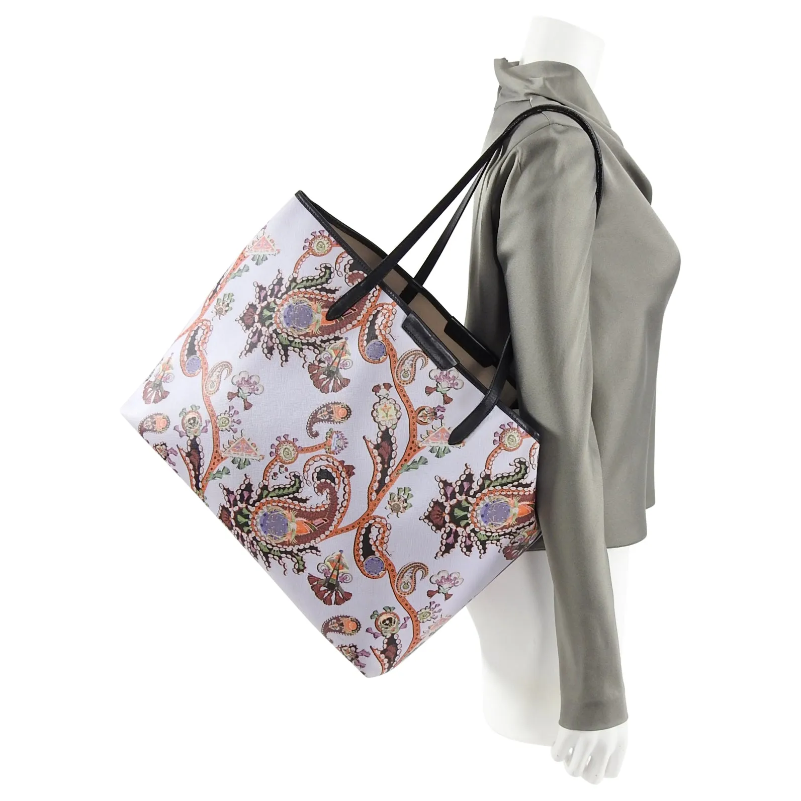 Mary Katrantzou Large Coated Canvas Lilac Tote Bag