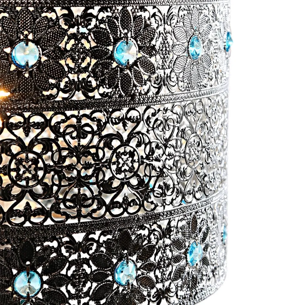 Maverick Silver and Turquoise Crystal Mosaic Base Table Lamp