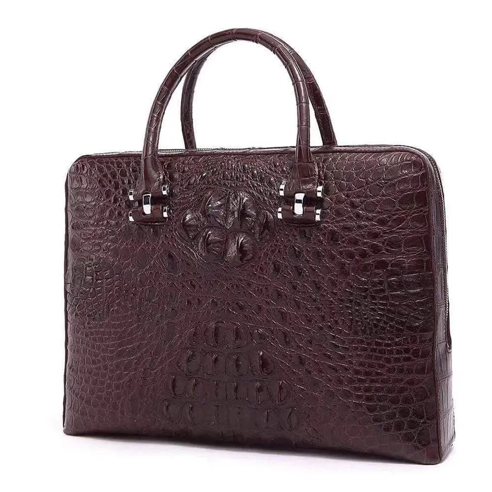 Men's Genuine Crocodile Briefcase,Business Bag And Laptop Handbag With Password Lock